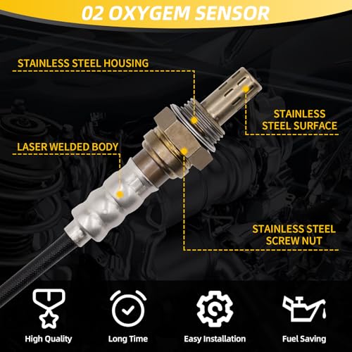 Sensor de Oxígeno Juego 4 Piezas Compatible Ford 1990-2014 miniatura 5