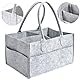 Baby Windel Caddy Organizer,Wickeltisch Organizer,Windel Filztasche,Tragbarer Wickelorganizer,Baby Aufbewahrungskorb,mit Fächern,für Wickelkommode,Windel,Feuchttücher und Babysachen,Grau