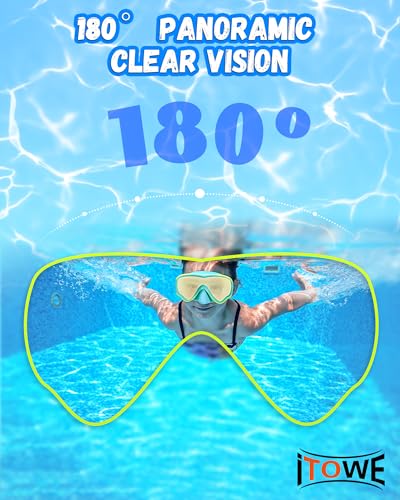 ITOWE Kids Swimming Goggles with Fabric Strap, Swim Goggles with Nose Cover for Kids 6-14 4-7 8-12 3-5 Boys Girls Youth, No Leak Anti Fog 180° Clear Vision Pool Water Elastic Strap Swim Goggles - Thumbnail 6