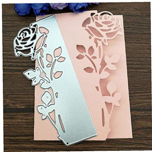 BYFRI Feuilles Rose Bordure Pochoirs de Coupe en métal Die Cut pour Le Bricolage Scrapbooking Album Paper Card Embosser