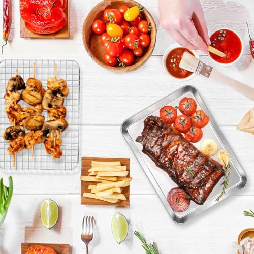E-far Baking Sheet with Wire Rack Set, 10.5" x 8.3" (1 Pan +1 Cooling Rack) - image 6