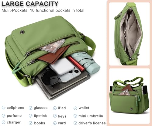 Image of Pealwel Casual Crossbody Bag with Anti Theft Pocket - Women Lightweight Water-Resistant Purse Bag