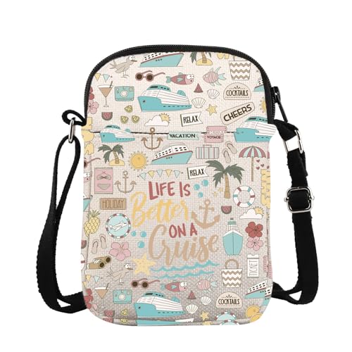 ZJXHPO Cruise Vacation Cross Body Bag Life Is Better On A Cruise Messenger Bag Summer Vacation Shoulder Bag Beach Life Gift