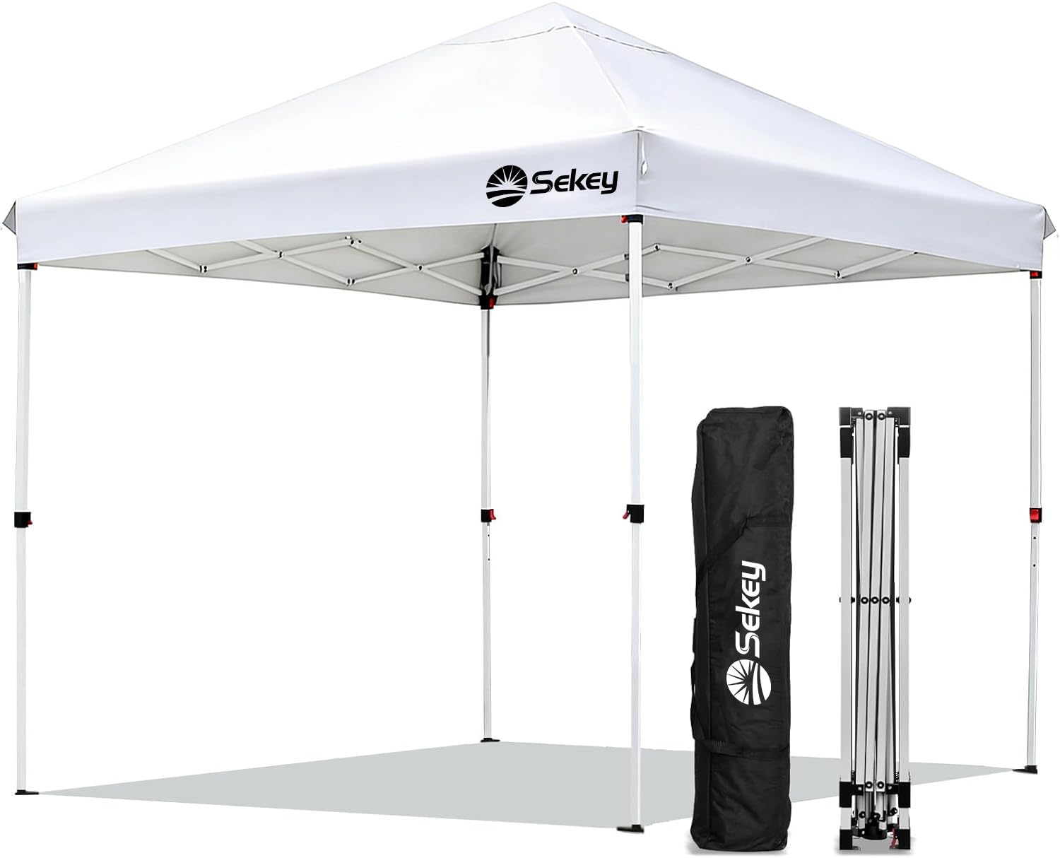 Sekey Pop Up Gazebo 3m x 3m, Heavy Duty Gazebo with Carry Bag, Instant Setup, Waterproof 1000mm - Marquee Garden Party Tent Outdoor, (White, 3x3 without Sides)