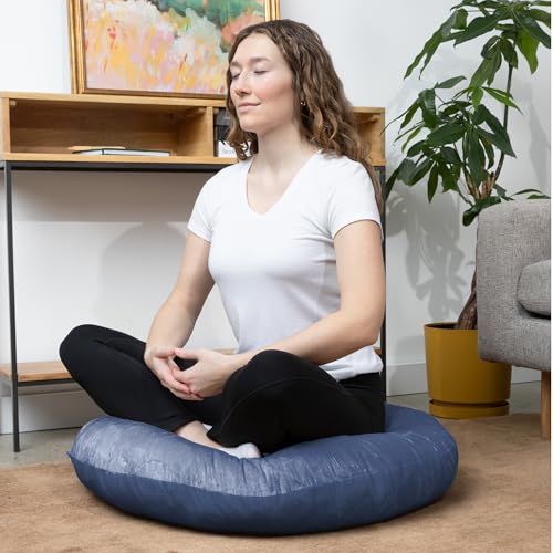 Cheer Collection Extra Large Floor Pillow, 32" Round Meditation Cushion,
