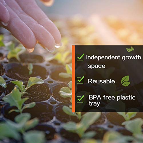 Apipi Seed Starter Tray Fits 1020 Growing Trays - 10 Pcs 72 Cell Reusable Seedling Nursery Trays, Thick Gardening Germination Trays with Drain Holes for Plant Seeds Propagation - Image 5