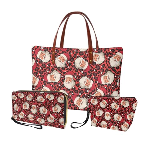 Image of Top Handle Purse for Women, Large Tote Handbag With PU Wallet Set, Gift for Mom