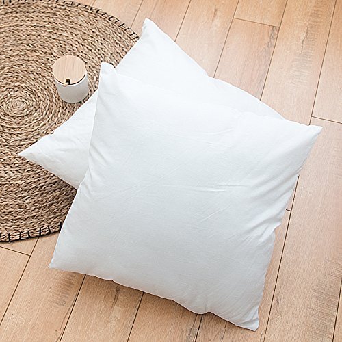 IZO Home Goods Premium Outdoor Anti-Mold Water Resistant Hypoallergenic Stuffer Pillow Insert Sham Square Form Polyester, 16" L X 16" W (4 Pack), Standard/White