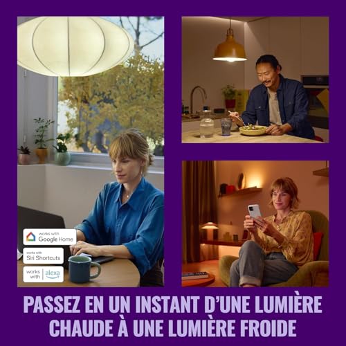Ampoule LED connectée E27 variable multicolore compatible Alexa Google et HomeKit x2
