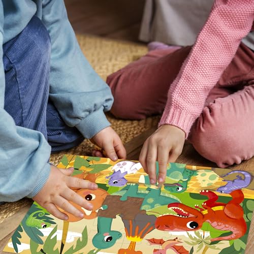 Image of QUOKKA Puzzles for Kids Ages 3-5 - 30 Pieces Puzzles for Toddlers 2-4 - Dinosaurs Learning Jigsaw Puzzles for Kids 4-6 Years Old - Educational Toys for Boy and Girl
