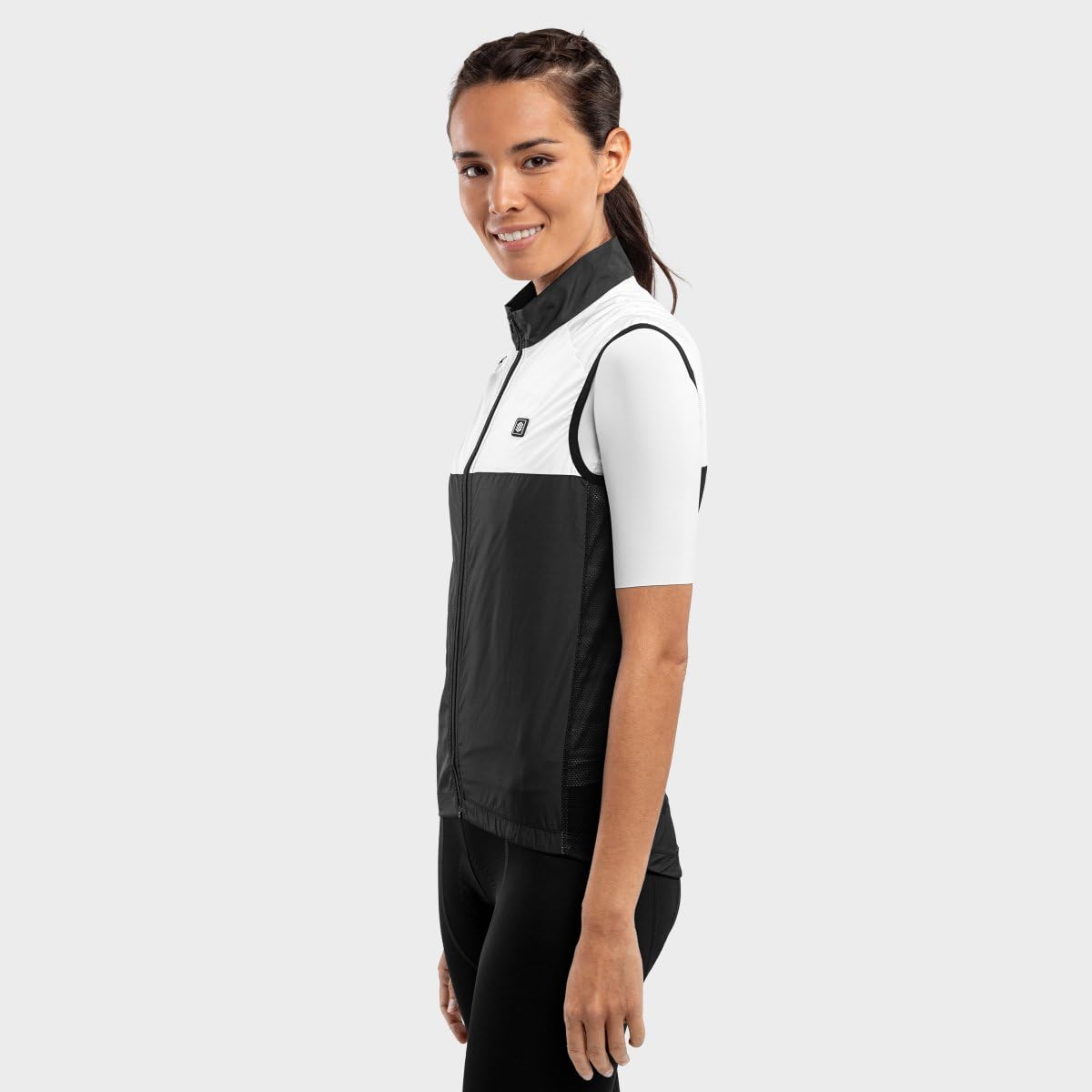 SIROKO - Gilet Antivento da Ciclismo da Donna V1-W Copenhagen - XL - Nero/Bianco