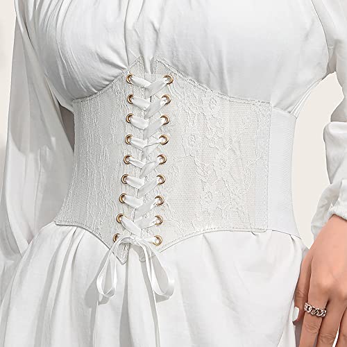 VASTLUCKY Womens Elastic Waist Belts Lace-up Cincher Waspie Corset Lace Fashion Waistband for Long Shirt Dress Belt3