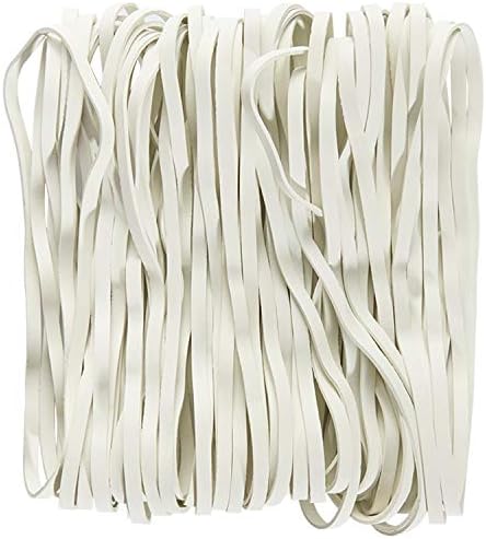 AMUU Large Rubber Bands white 50 Pieces AMUU Trash Can Band Set Elastic Bands for Office Supply Trash Can File Folders Cat Litter Box Size 8 inches 50 Pack Rubbers Bands Large