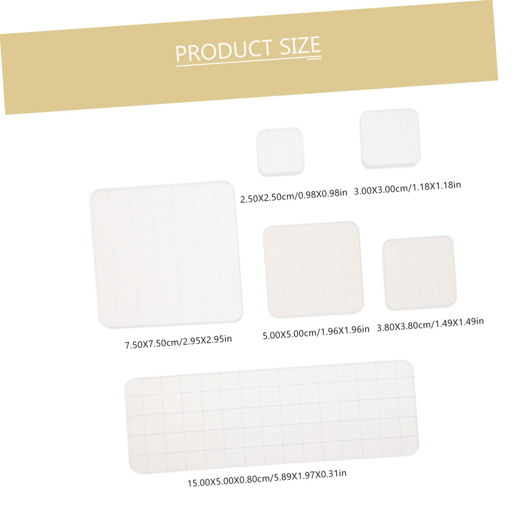 HOMSFOU 6Pcs Transparent Stamp Blocks Durable DIY Supply for Clear Stamping Projects for Cards Journals and Invitations Household Stamps