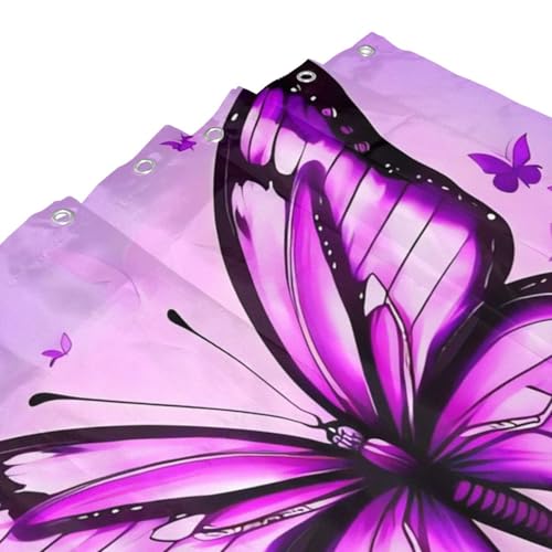 Rideau de douche imperméable et lavable motif papillon résistant