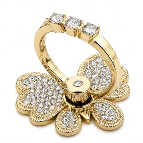 Image of Mizi Butterfly Phone Ring Holder, 2 Pack Luxury Rhinestone Finger Ring Stand Grip, 360 Rotating & 180 Adjustable Metal Kickstand, Strong Adhesive for iPhone, Samsung & All Smartphones - Silver