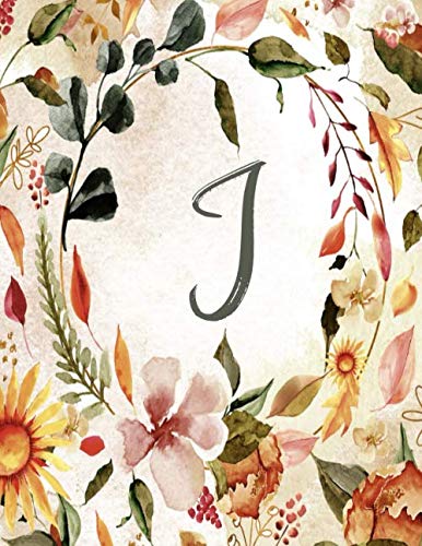 J: Orange Brown Floral 3-Year Monthly Calendar 2020-2022 (Orange Brown Floral 3-Yr Calendar Alphabet Series - Letter J)