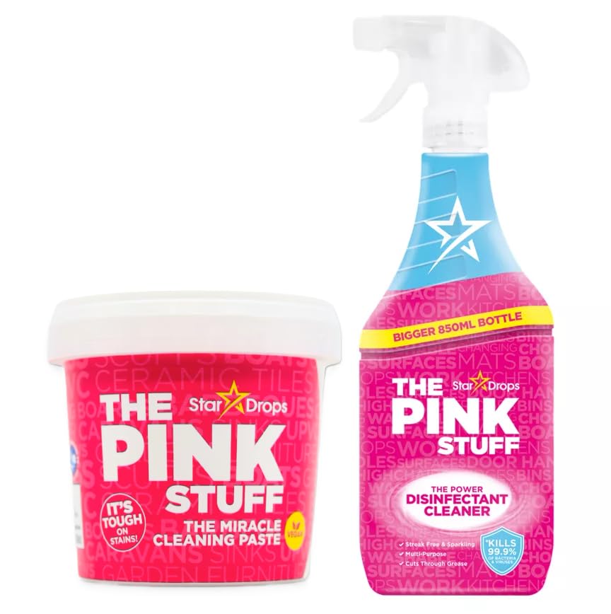 Pinnk Stuff Miracle Cleaning Paste (850g) & Disinfectant Spray (850ml) Packs