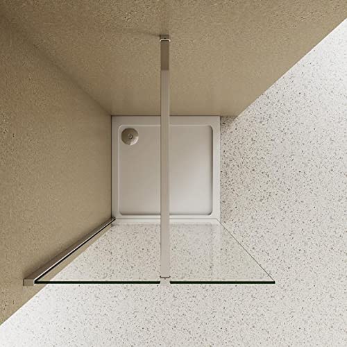Mamparas de Ducha Frontales Puerta Fijo WALK IN Antical 8mm Cristal Barra 140cm 160x200cm