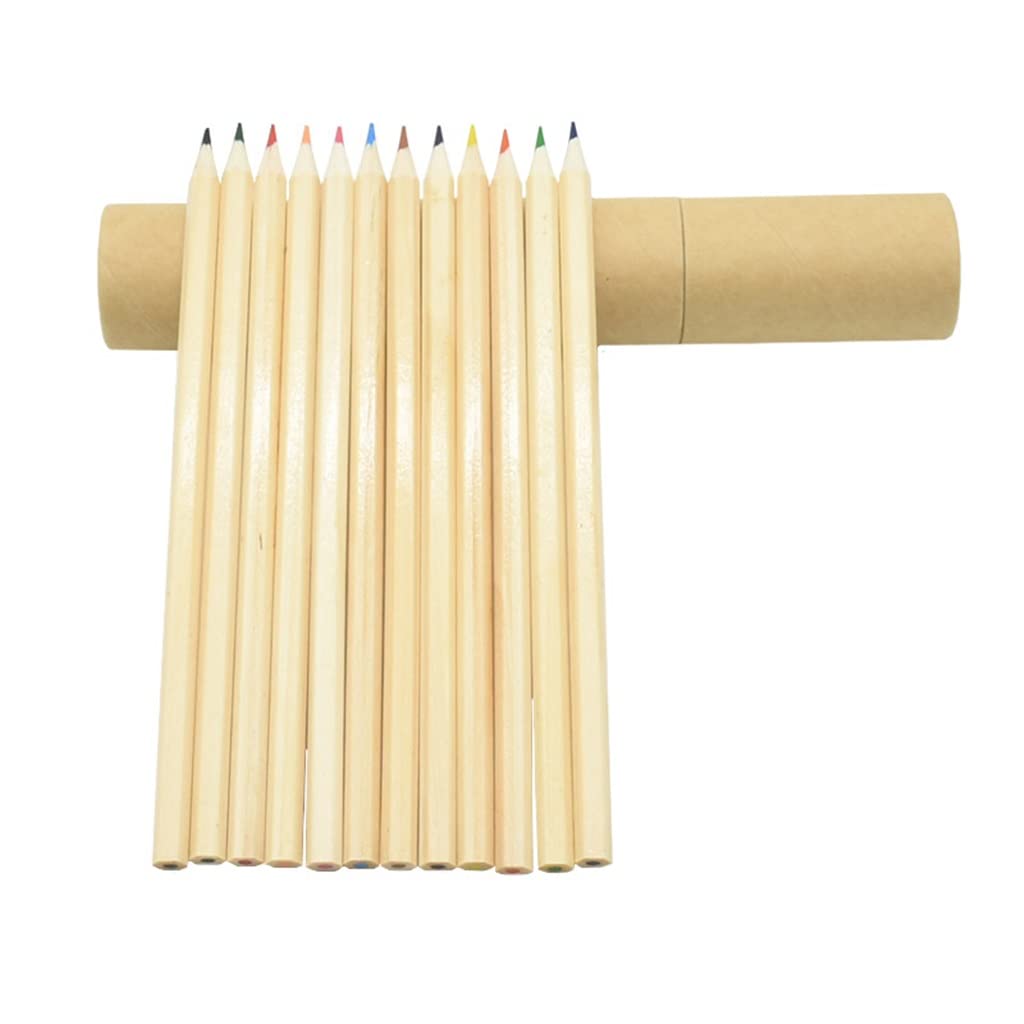 Lápices de colores de madera que no se rompen, 12 colores naturales para dibujo escolar