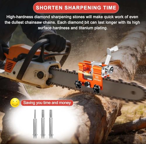 Chainsaw Sharpening Jig Kit with 3 Stones