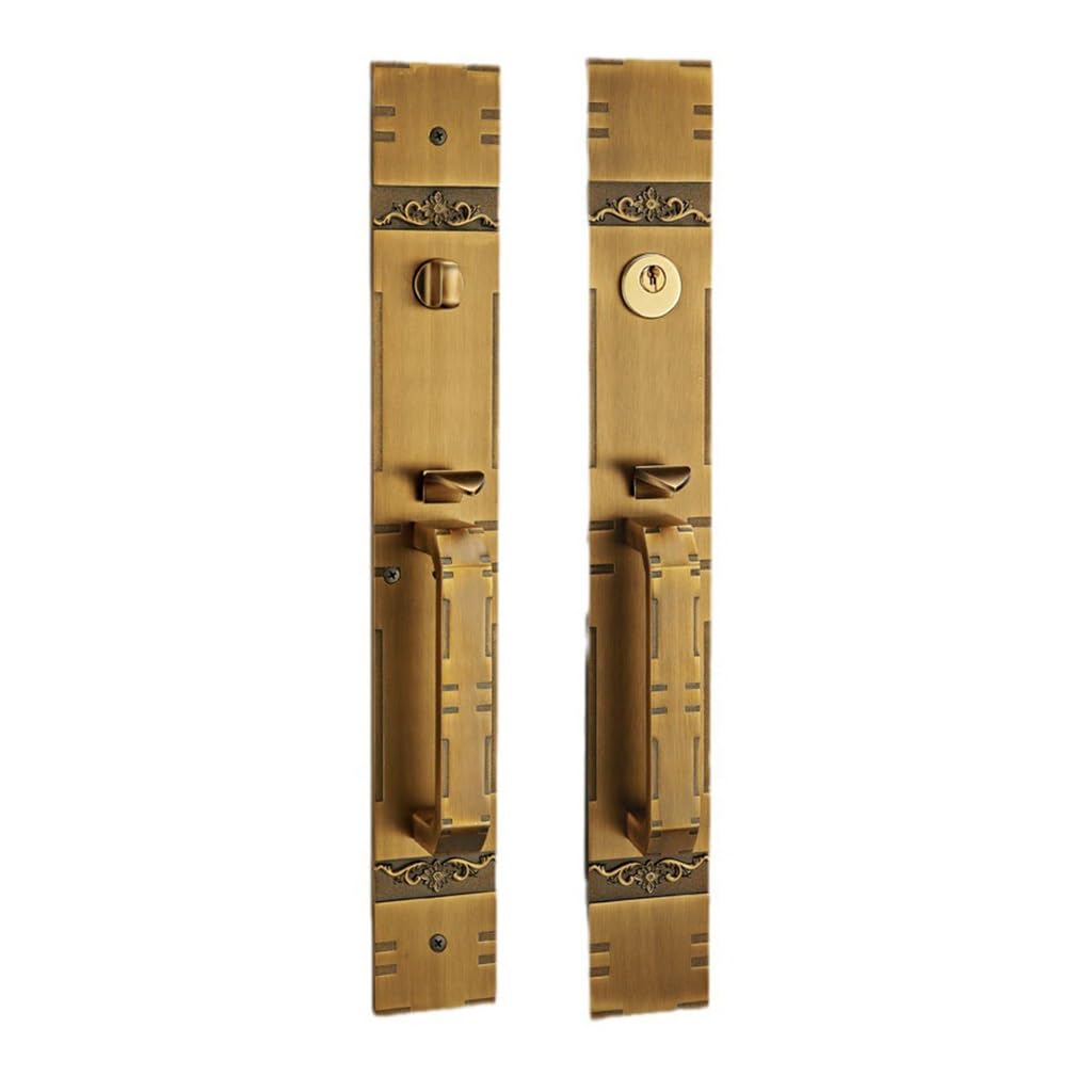 MOBYGKFY Chinese Solid Wood Villa Door Locks Zinc Alloy Pull