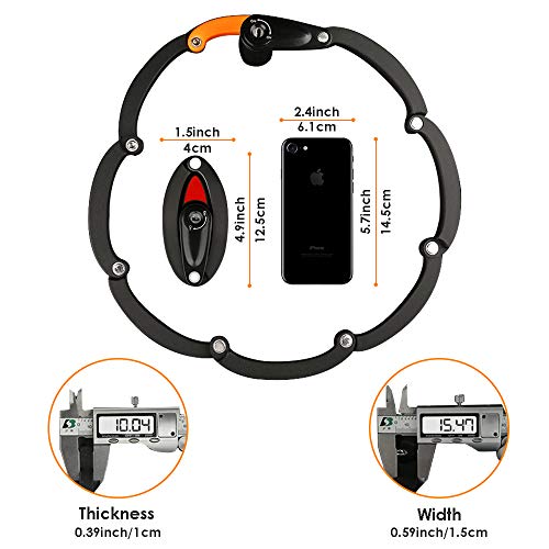 Image of WOTOW Folding Bike Lock, Heavy Duty Steel Foldable Bike Chain Lock with Mounting Bracket, 35 inch Unfolding Anti Theft Bicycle Lock with 3 Key for Mountain Road City Bikes Scooter Motorcycle