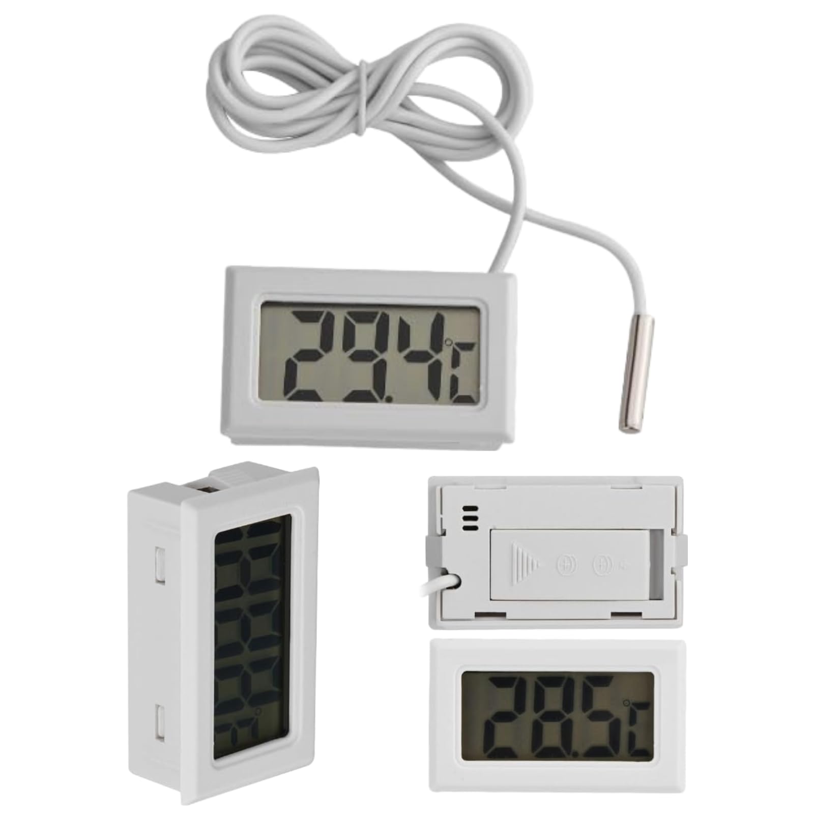 Cyfrowy Termometr LCD Mini Wyświetlacz LED Cyfrowy Miernik Temperatury z Zewnętrznym Czujnikiem Sondy do Lodówki Akwariowej Szklarni