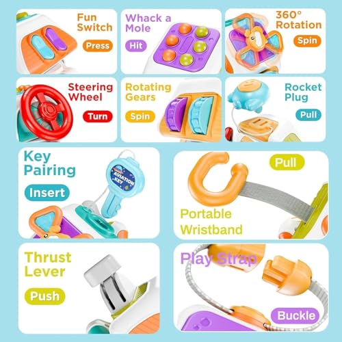 Image of Brand Conquer Baby Busy Cube Board Montessori Sensory Toy Toddler 1-3 Infant Carseat Plane Travel Kids Educational Activity Cube Toy for Babies Birthday Gift 6 7 9 Month Old Boy Girl (6 in 1 Cube)