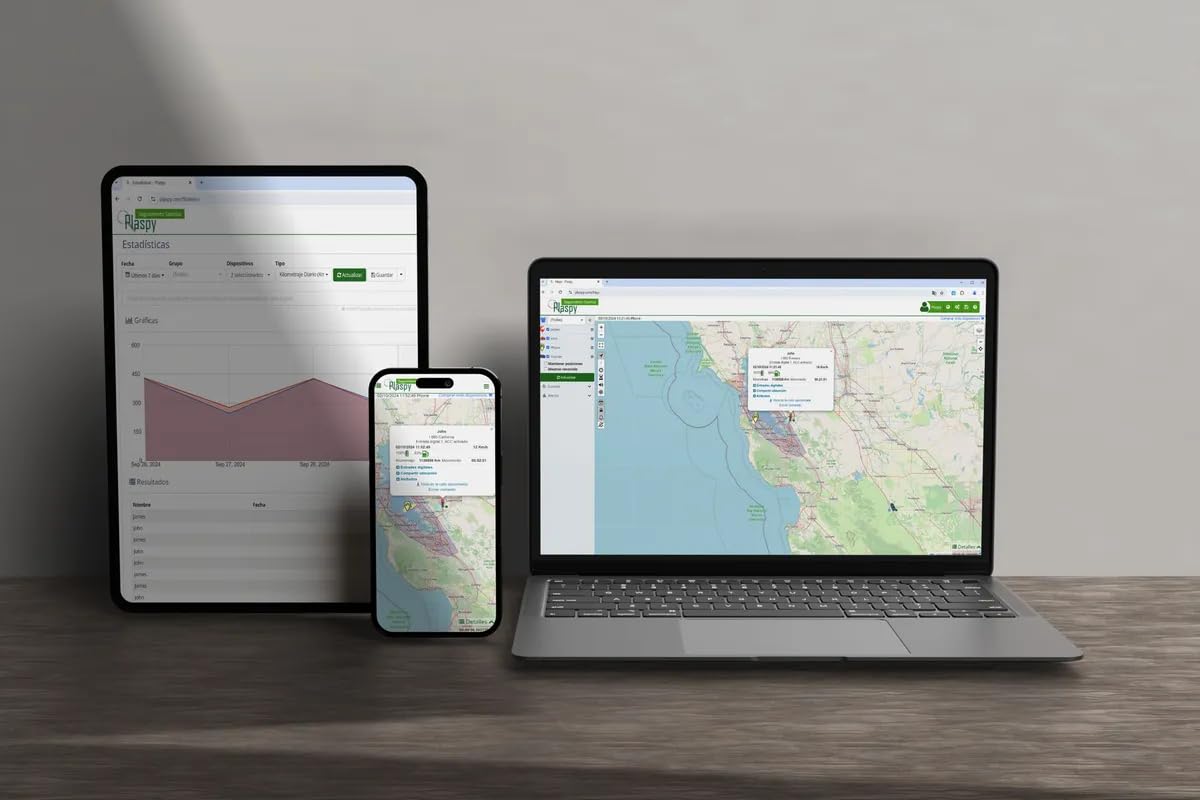 Localizador GPS para Coche y Moto con Plataforma GPS Plaspy 1 Año + SIM con Datos - Rastreador Vehículos en Tiempo Real (App y Web)