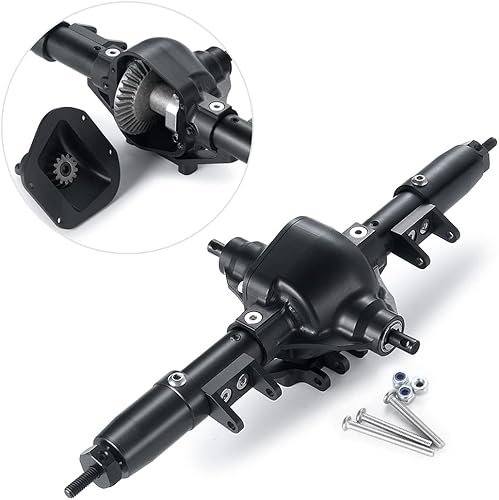 RCHUBAM Juego de ejes centrales de metal CNC con base servo para 110 axial SCX10 RC