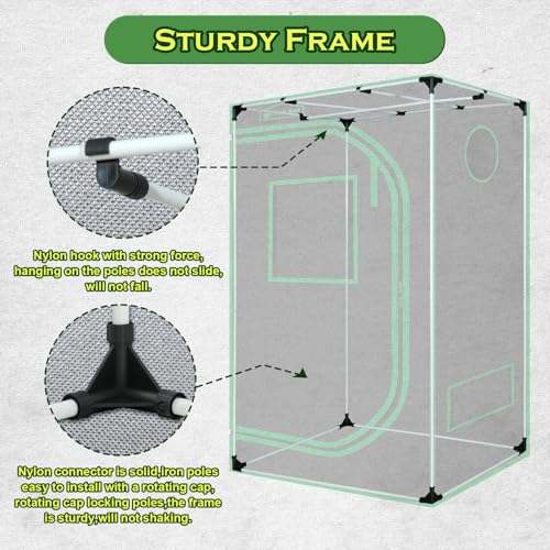 Image of 24 inchx36 inchx60 inch6000D Mylar Hydroponic Growing Tent for Plants