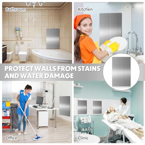 image for Gisafai 2 Pcs Stainless Steel Hand Dryer Wall Splash Guard 24 x 16 Inc