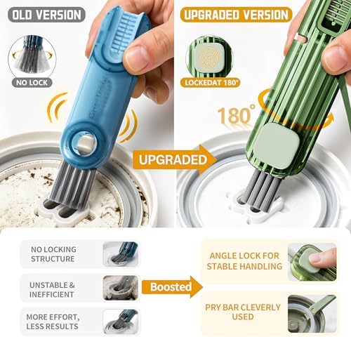 Image of 2Pcs 4 in 1 Cup Lid Gap Cleaning Brush Set,Multifunctional Crevice Cleaning Brush for Bottle,Multipurpose Bottle Cleaner with Compact Design Tiny Silicone Cup Holder Cleaner Tool,Kitchen Gadgets
