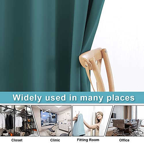 Image of RYB HOME Room Divider Curtains Thermal Insulated Room Darkening Privacy Panels Noise Reduce Home Partitions for Fitting Room Shortage Backdrop, 9 ft Tall x 10 ft Wide, Teal, 1 Panel
