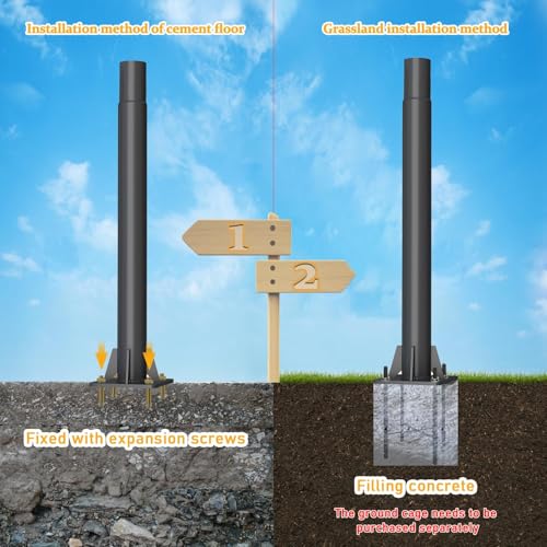 SteelGriip 10ft Shade Sail Poles, 2.28" Diameter Heavy Duty Metal Support Pole Kit, Sun Shade Awning Canopy Posts for Patio, Garden, Yard, Backyard, 2 Pack — view 5