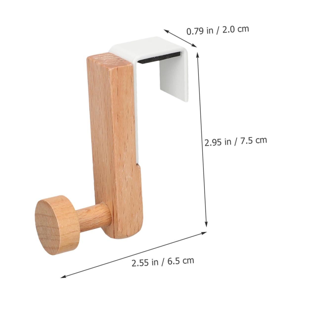 PRETYZOOM The Door Clothing Hanger Solid Wood Towel Holder No Nail Installation Rustic Door Hook for Home Idea