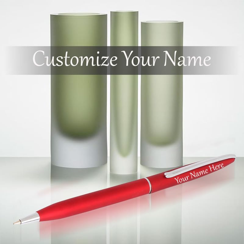 Image of Roshfort Personalized Metal Pen with Blue Ink Signature Pens Customize Print Name Gift for