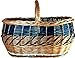 Alpenfell Einkaufskorb Blue aus Weide, Weidenkorb Bügelkorb Picknickkorb Pilzkorb, Gross mit Griff, Handarbeit, sehr stabil - 42 x 30 x 27cm