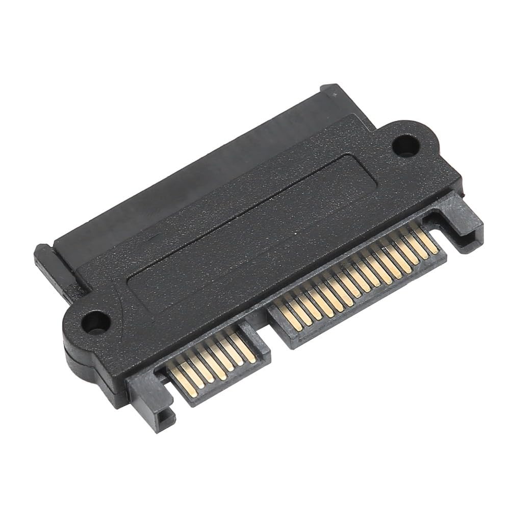 Anu Limen SAS to SATAs 7+15-Pin Adapter - Hard Drive 22-Pin Converter for Motherboard Connection, Plug and Play 4.7x3.6cm Black Plastic Shell