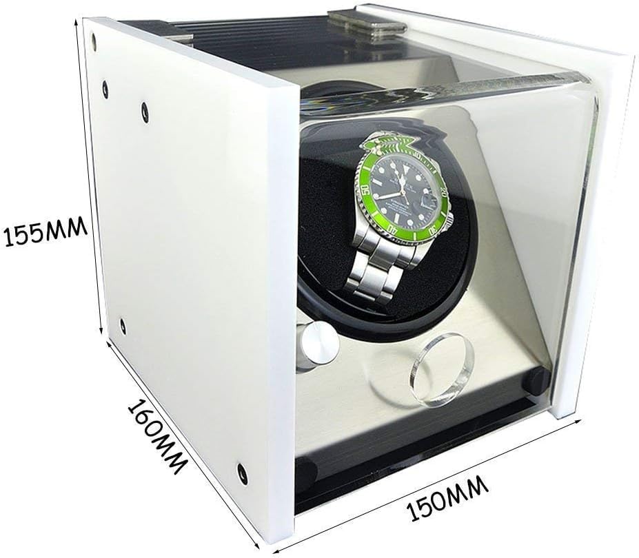 FENOKD Automatic Watch Winder Watch Winder Shake Table Device Single-Head Single Watch White Classic Automatic Winder Shake Table Shaker Wind-Up Box