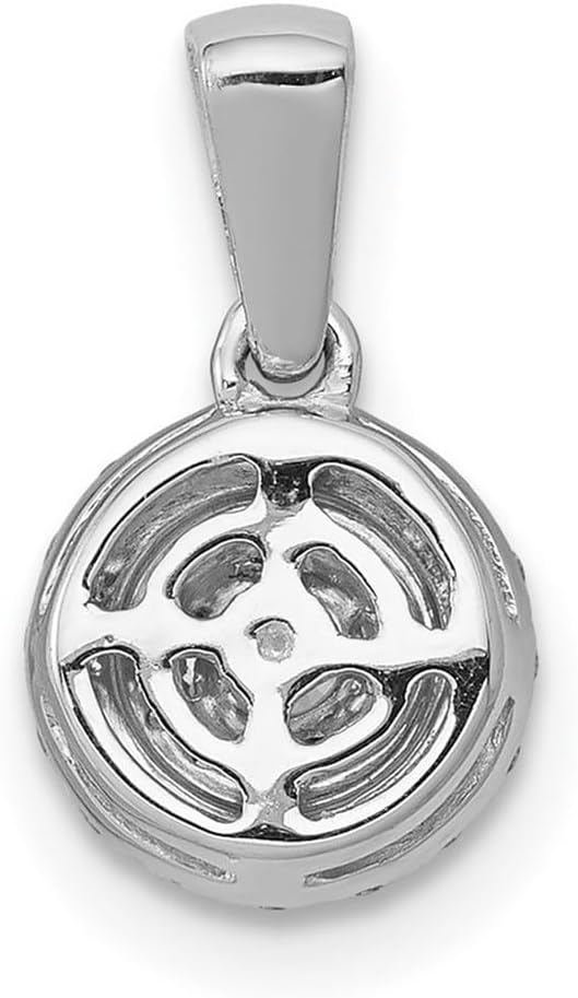 JewelryWeb 14k White Gold Diamond Halo Pendant Necklace Pendant for Women - Image 4