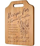 AceThrills Daughter Gifts from Mom, Gifts for Daughter Birthday Gift for Christmas, Mothers Day, Valentines Day - UV Bamboo Cutting Board 12.3"L X 8.7"W X 0.4"Th (Recipe for Daughter)