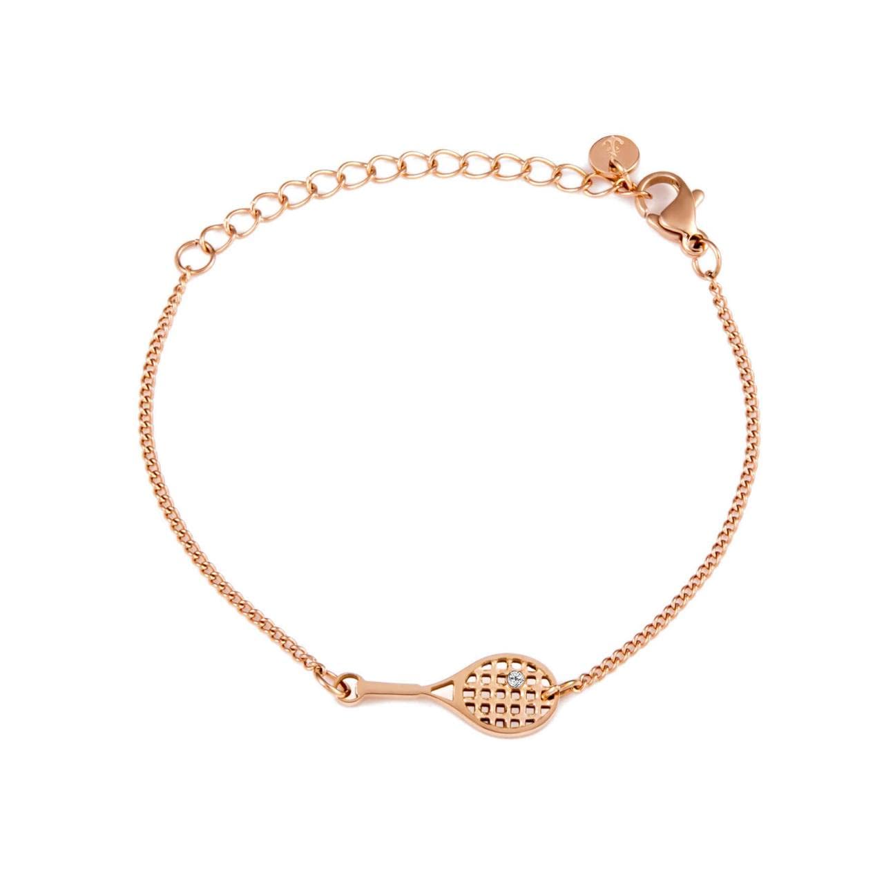 SAILBRACE Bracciale GALA TENNIS CHAIN rosa, Taglia unica, Acciaio inossidabile