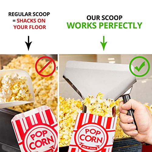 cusinium concession popcorn scoop and dredge bundle - metal popcorn scooper - french fry scoop