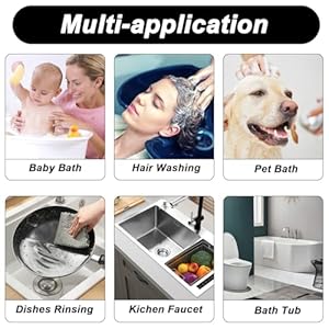 Dog shower sparyer attachment Shower Head with Silicone massage brush for pet dog bathing, Extra long 98'' Hose for Tub faucet Baby & Hair washing, pet bathing supplies Dog shower sparyer attachment Shower Head with Silicone massage brush for pet dog bathing Extra long 98 Hose for Tub faucet Baby Hair washing pet bathing supplies