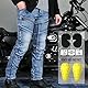 SHUOJIA Motorradhose Herren, Motorrad Jeans Herren Aus Aramidfaser,Motorrad Schutzhose Hose Mit Protektoren (Blue Male-B,2XL)