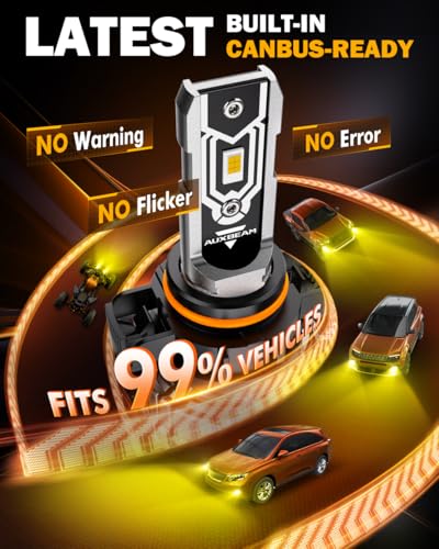 Image of Auxbeam Q5 Series 5202 5201 Fog Lights Golden Yellow Offroad Lights 10000LM | 400% brightness, quick installation, all in one design, fanless, quiet, plug and play, 3000k golden yellow