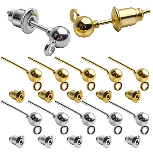 100pcs Postes Pendientes de Bolas Cover