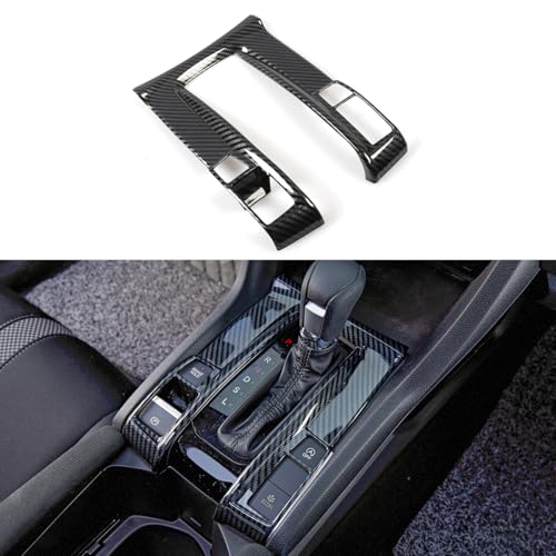 YINGTUU for Honda Civic Accessories 10th Gen 2016 2017 2018 2019 2020 2021 Gear Shift Panel Cover Carbon Fiber Pattern